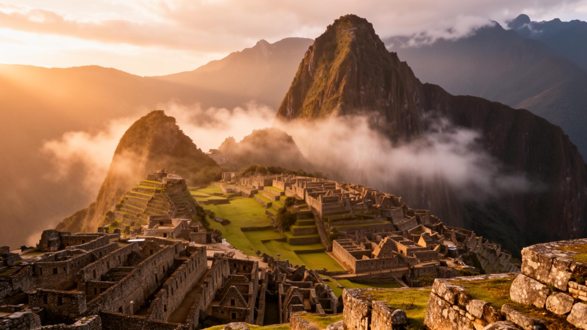 Machu Picchu at golden hour